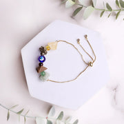 Wealth Bracelet In Raw Stone, Evil Eye Protection